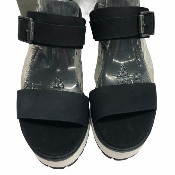 Timberland Black Koralyn Platform Wedge Leather Sandals - Picture 4 of 4